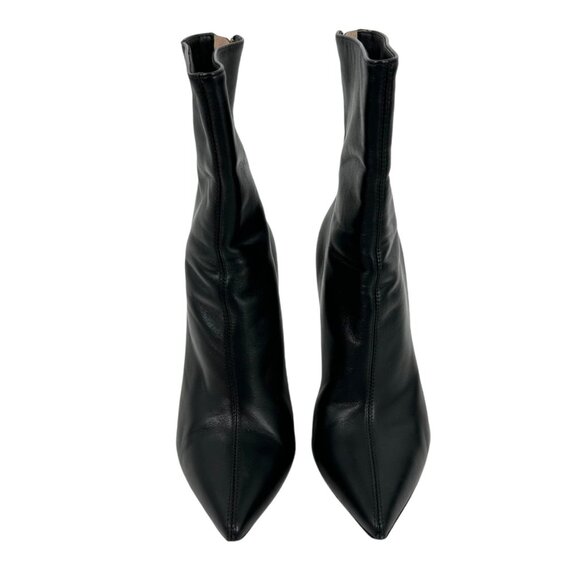 Gianvito Rossi Black Leather Lucite Heeled Pointed Toe Boots - Picture 5 of 15